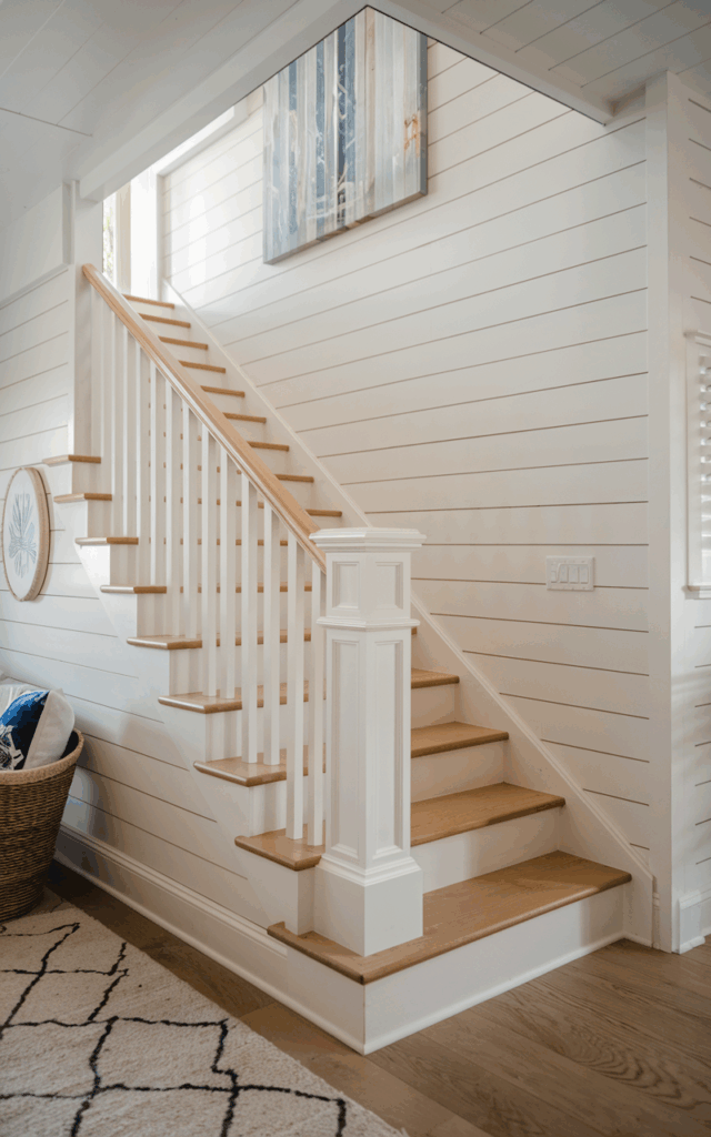 Close off the underside with vertical shiplap for clean lines