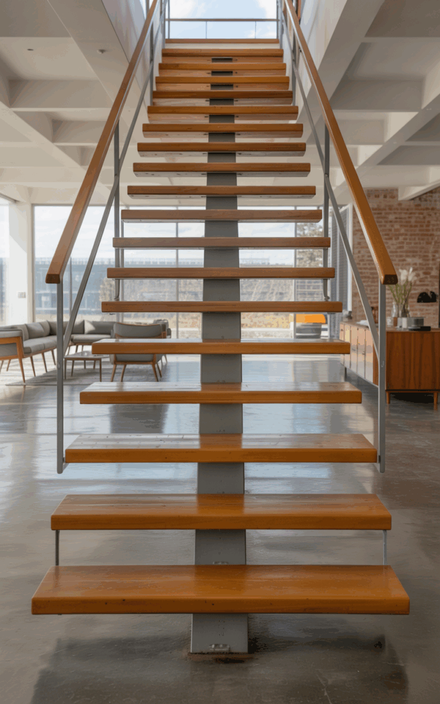 Combine wood treads with a steel spine