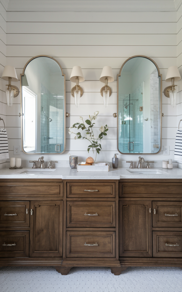 Create a Feature Wall Behind Double Vanities