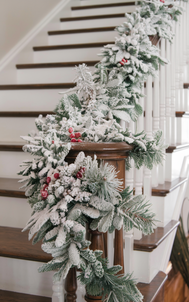 Create a Snowy Garland with Faux Frost Spray