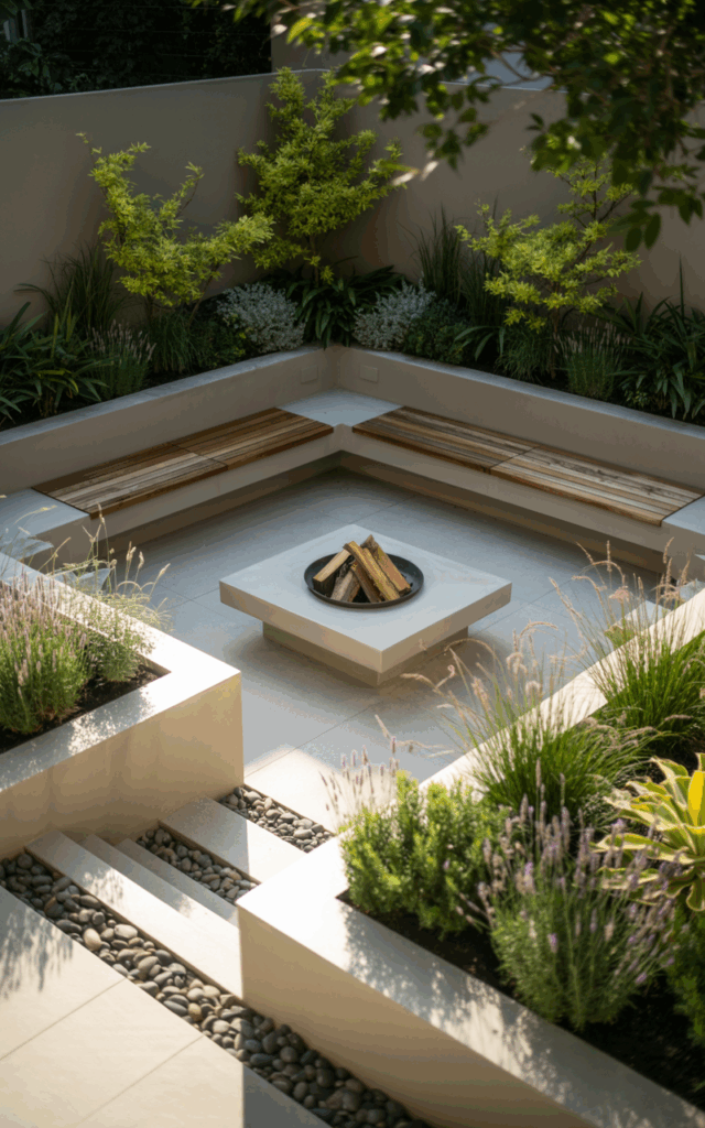 Create a Sunken Seating Area for Natural Privacy