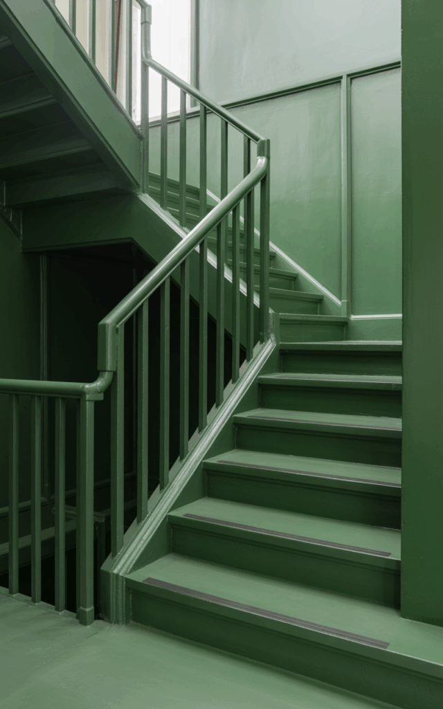 Create a bold monochrome statement railing.