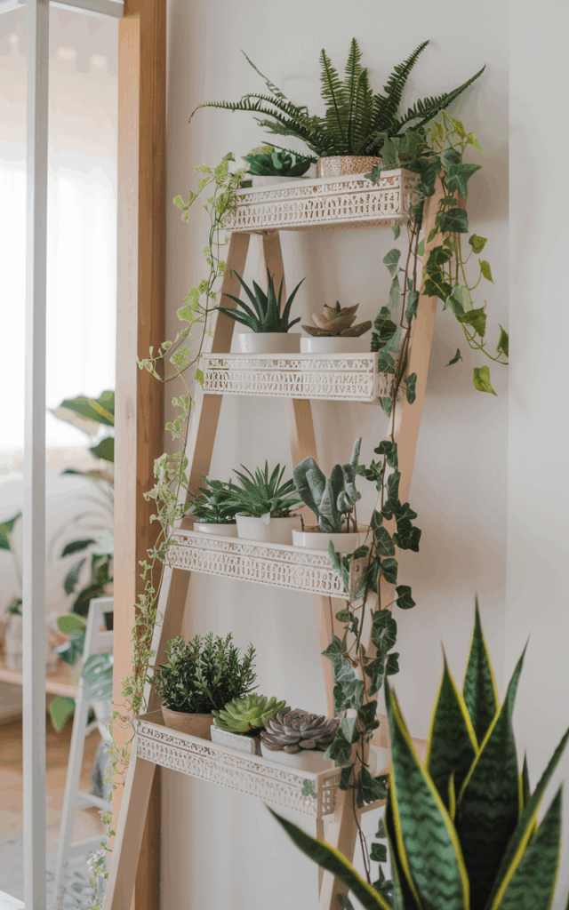 Create a plant ladder display
