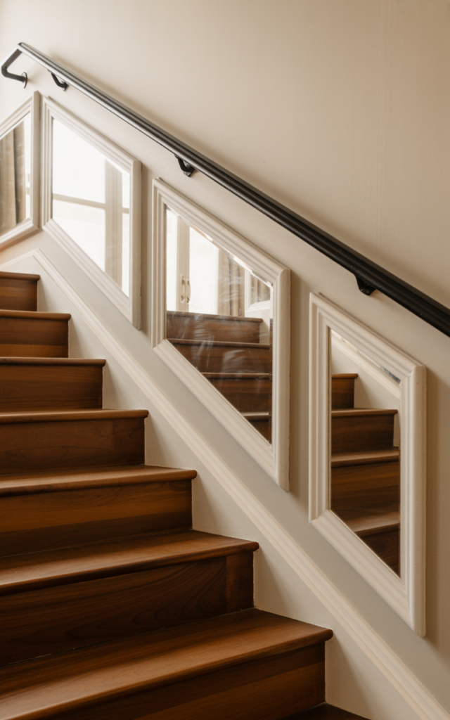 Create inset mirror panels within molding