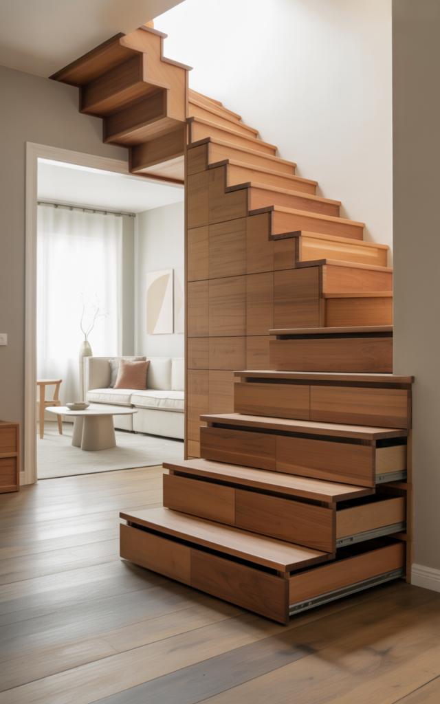 Create under-stair storage that blends in