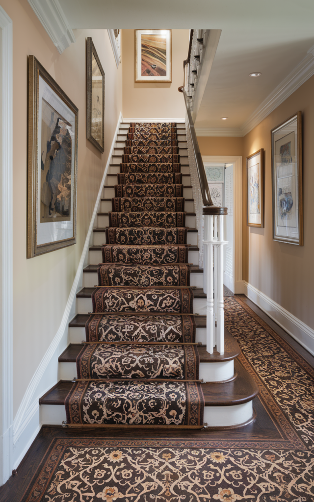 Extend the runner onto the landing for continuity.