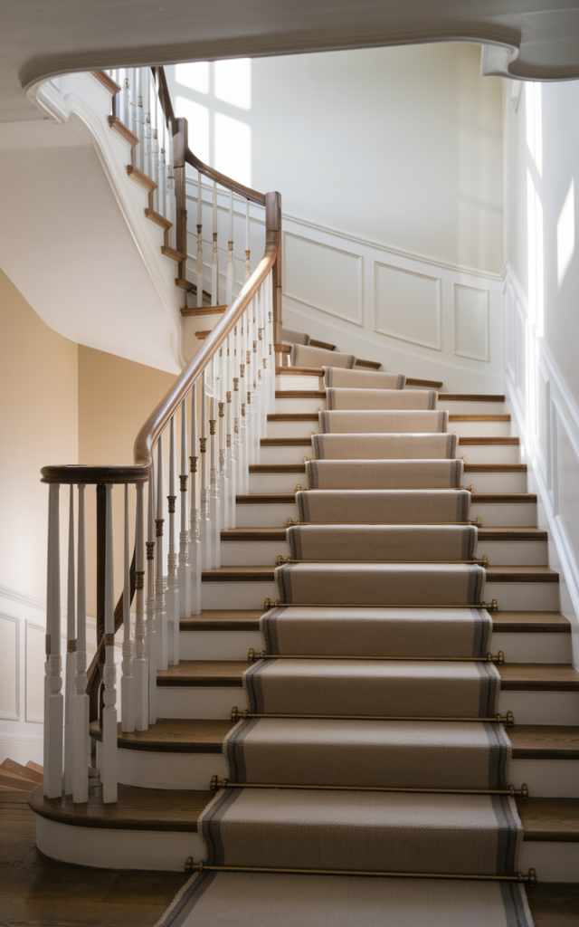 Frame your runner with contrasting stair rods.