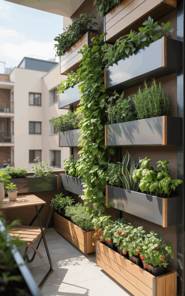 Hang Vertical Planters to Free Up Floor Space
