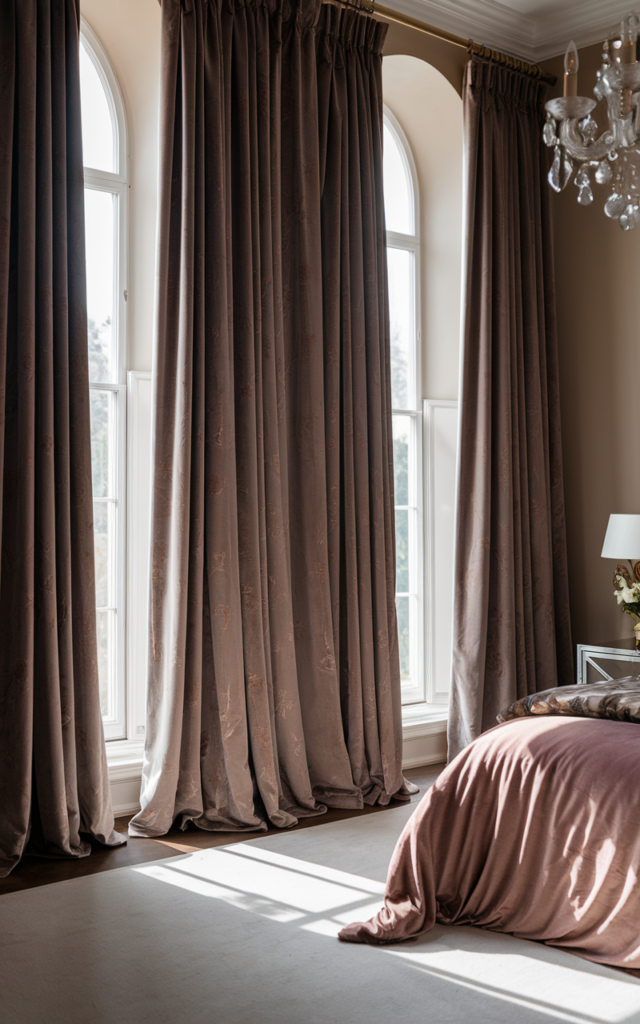 Hang floor-to-ceiling curtains in a heavy fabric.