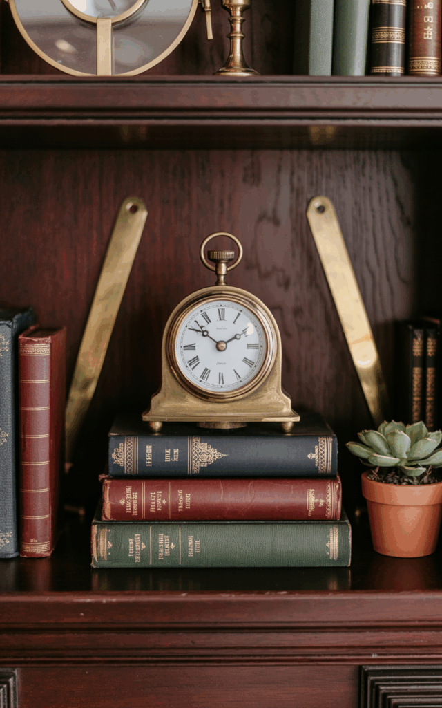 Incorporate a vintage clock as a focal point