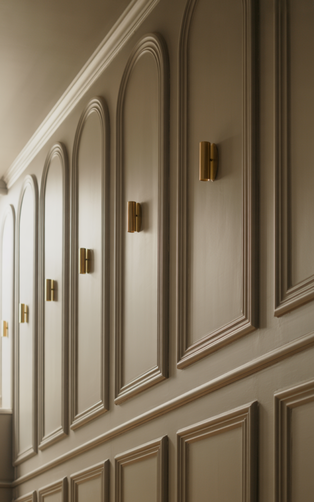 Incorporate arched wall panel detailing for elegance