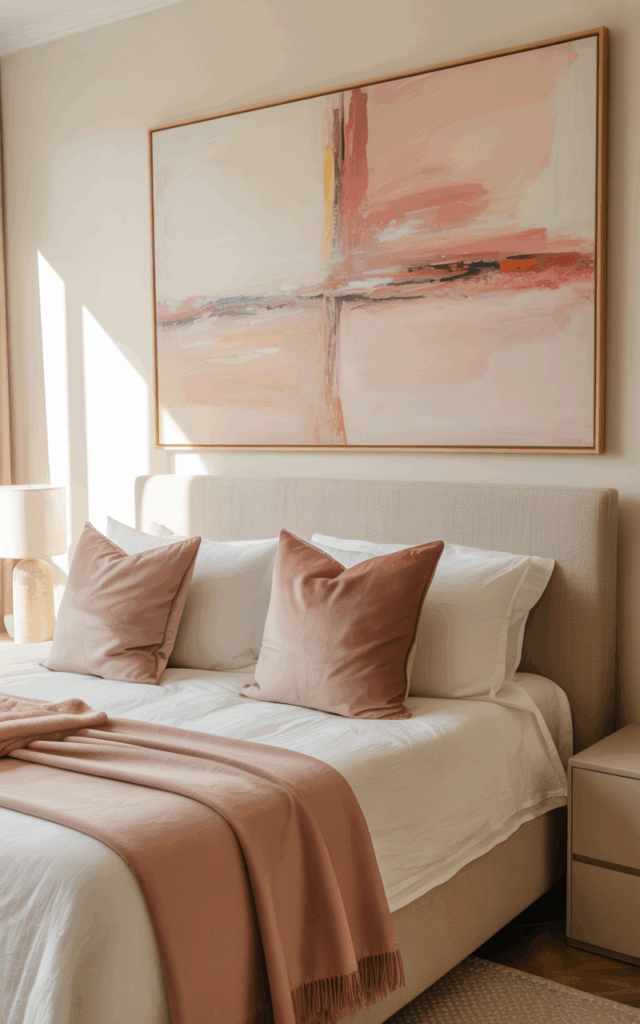Incorporate earthy pink through art-led color zoning