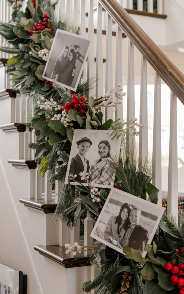 Incorporate family photos into the garland design.