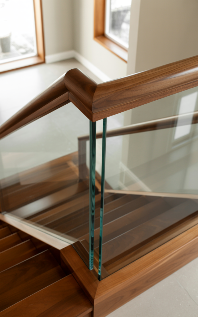 Install Glass Railing with Integrated Wooden Cap