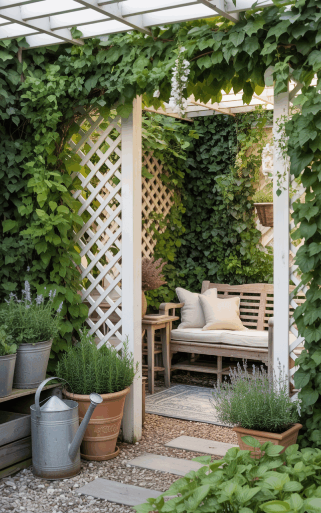 Install a Lattice Fence and Weave in Greenery