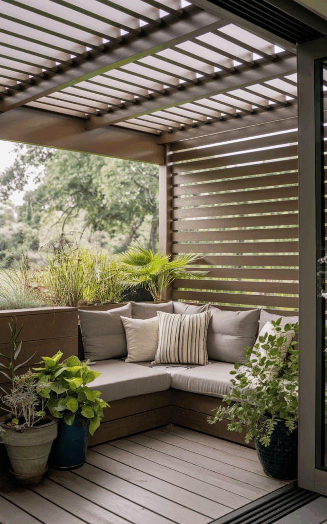 Install a Slatted Roof Extension Over One Corner