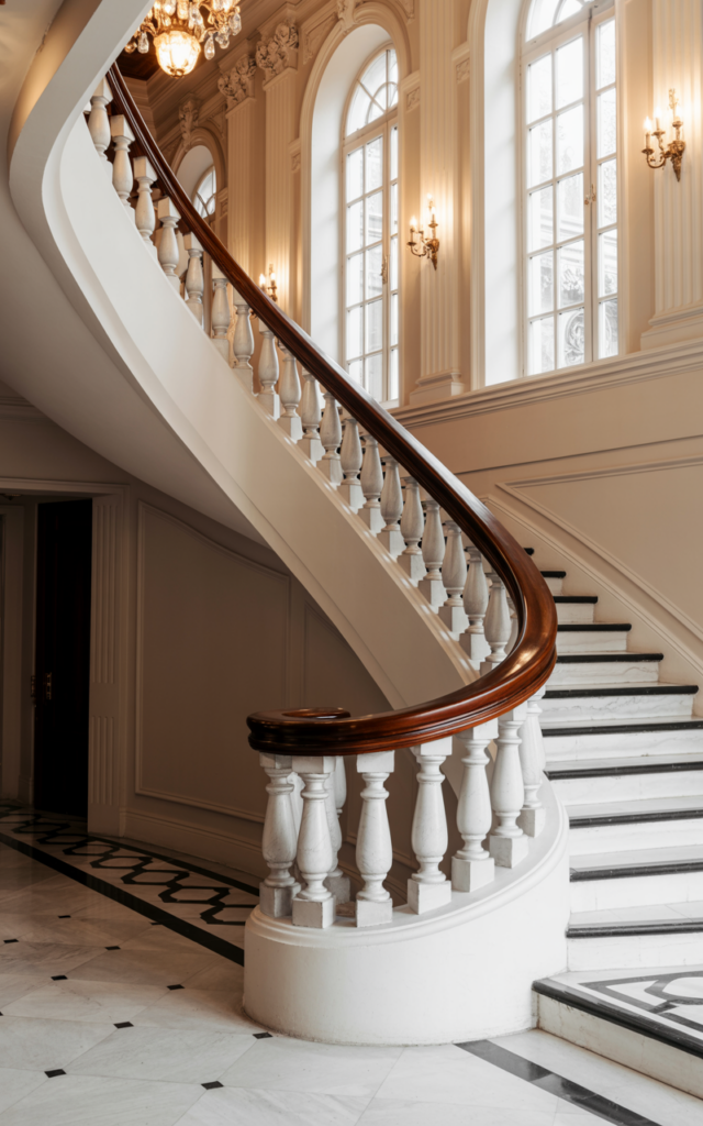 Install a curved staircase for elegance