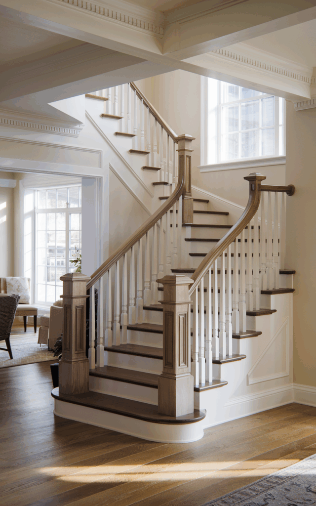 Install a dual-tone railing for layered depth.