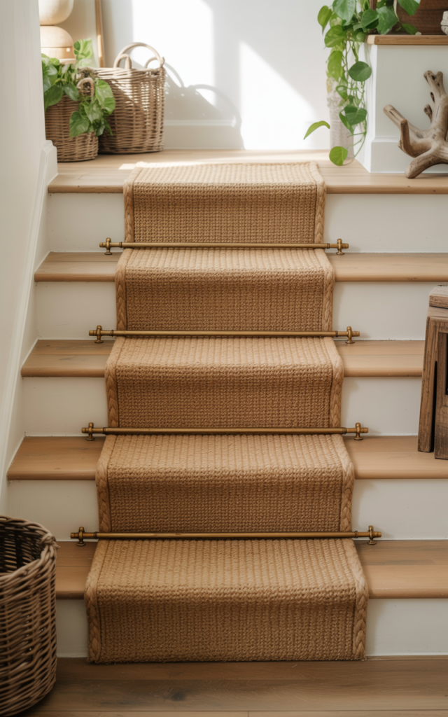 Install a sisal-look synthetic runner for durability.