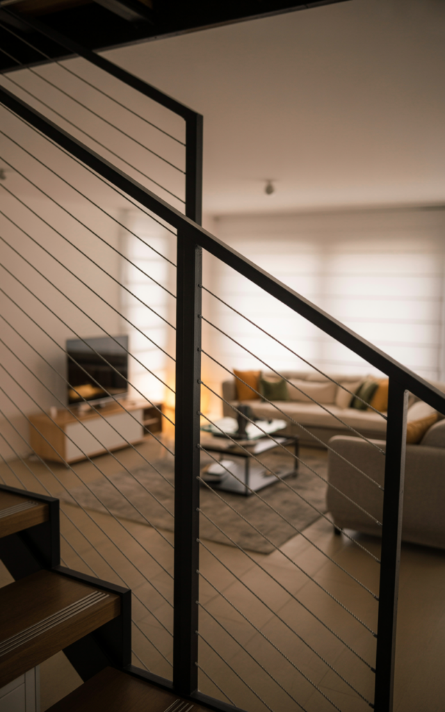 Install cable railings for a light, airy finish.
