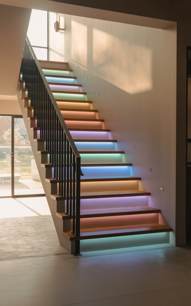 Install color-changing LED lighting for flexibility.