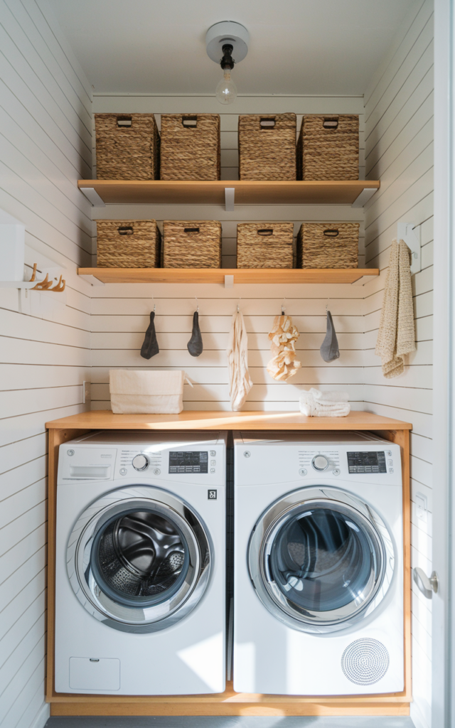 Install floating shelves above appliances