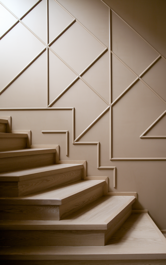 Install geometric paneling for a modern edge