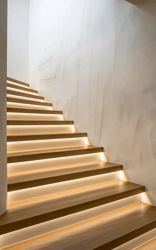 Install stair lighting under each tread