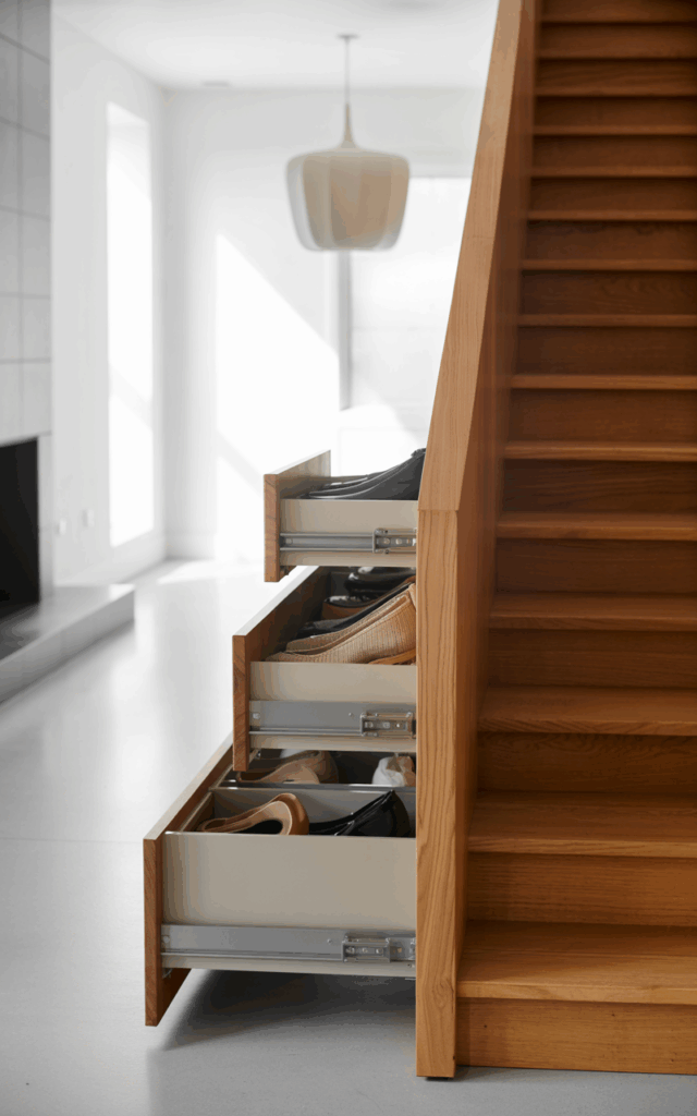 Integrate Slide-Out Shoe Drawers on the Side