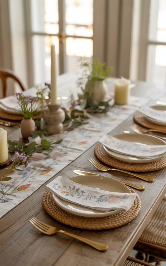 Introduce Floral or Botanical Table Linens