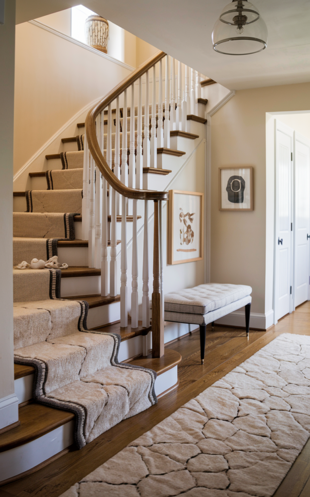 Introduce a soft wool runner for comfort underfoot.