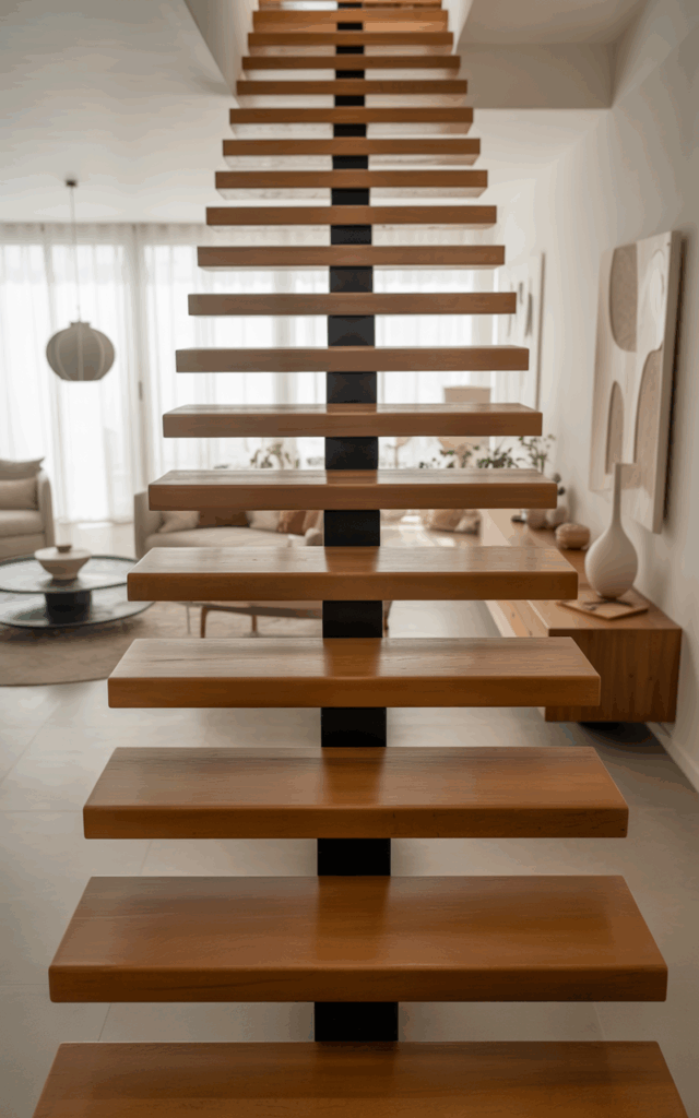 Introduce mixed-width treads for a contemporary twist