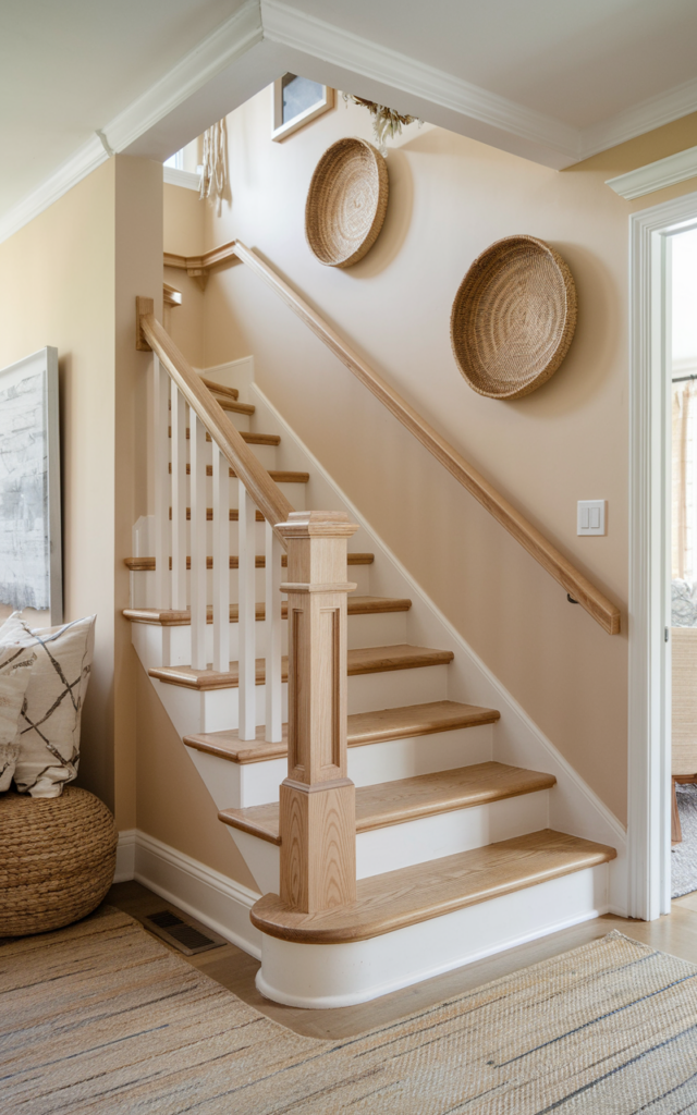 Introduce natural wood accents for warmth