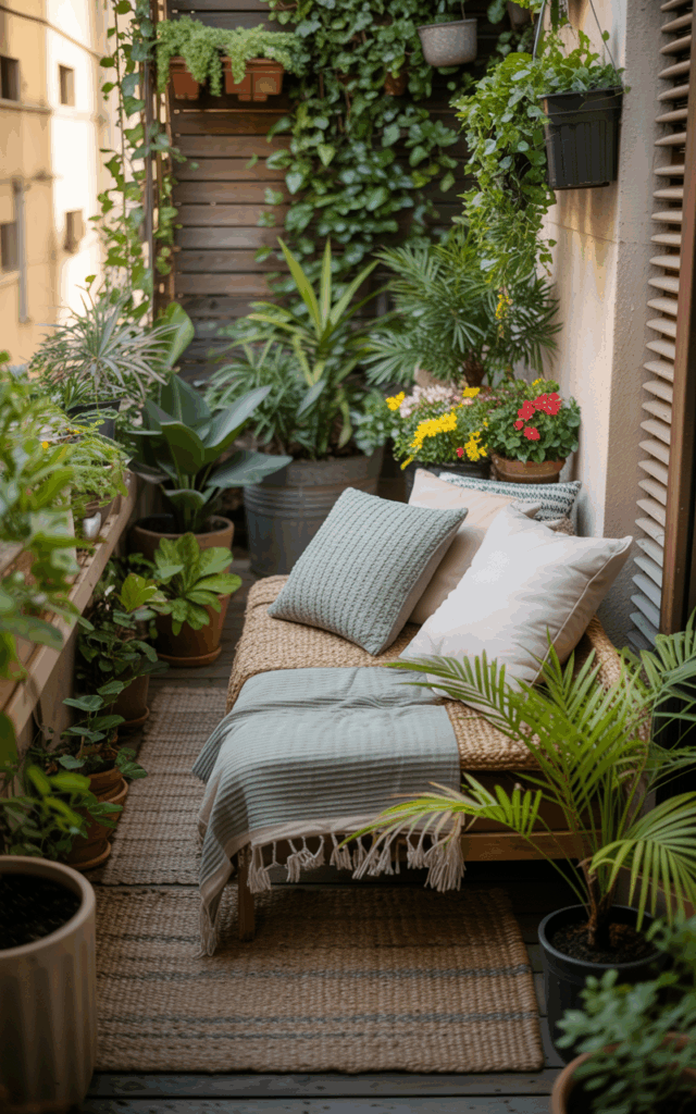 Layer Textiles with Outdoor Rugs and Cushions