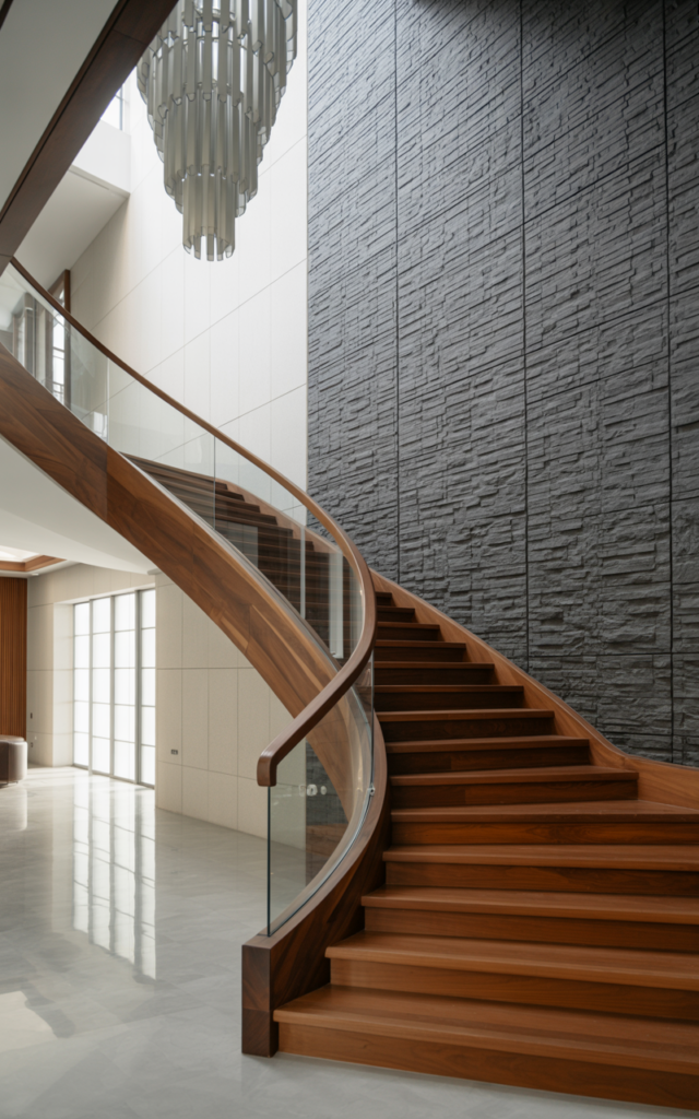 Layer materials for depth and interest