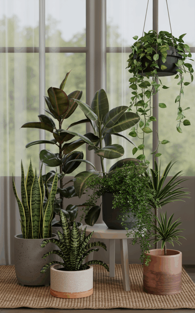 Mix different leaf shapes for visual interest