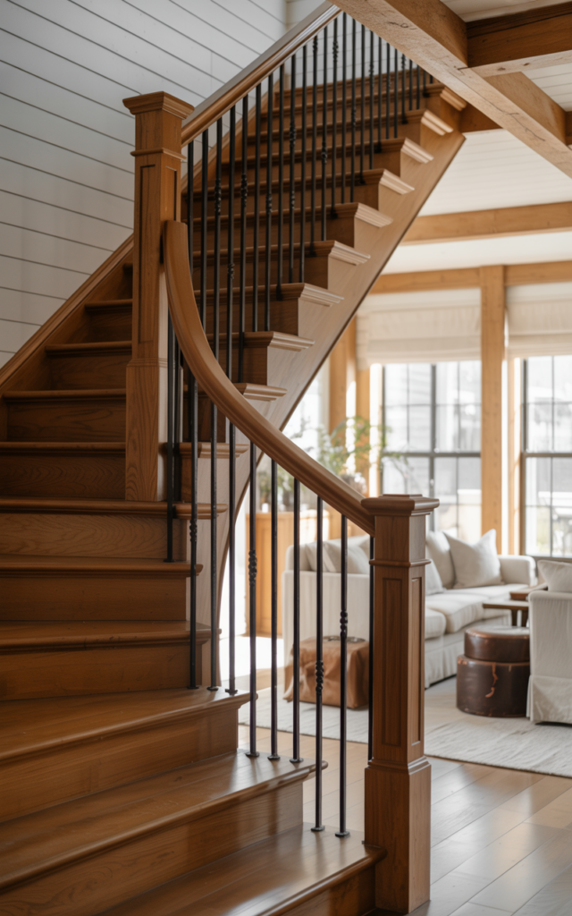 Mix wood and metal for contrast