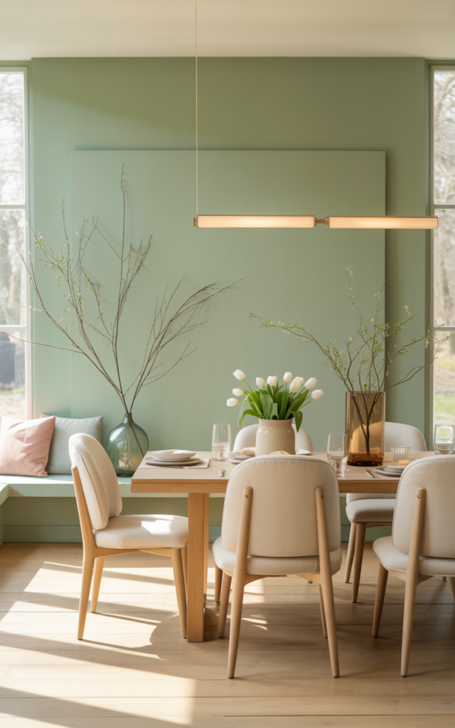 Paint an Accent Wall in a Soft Spring Shade