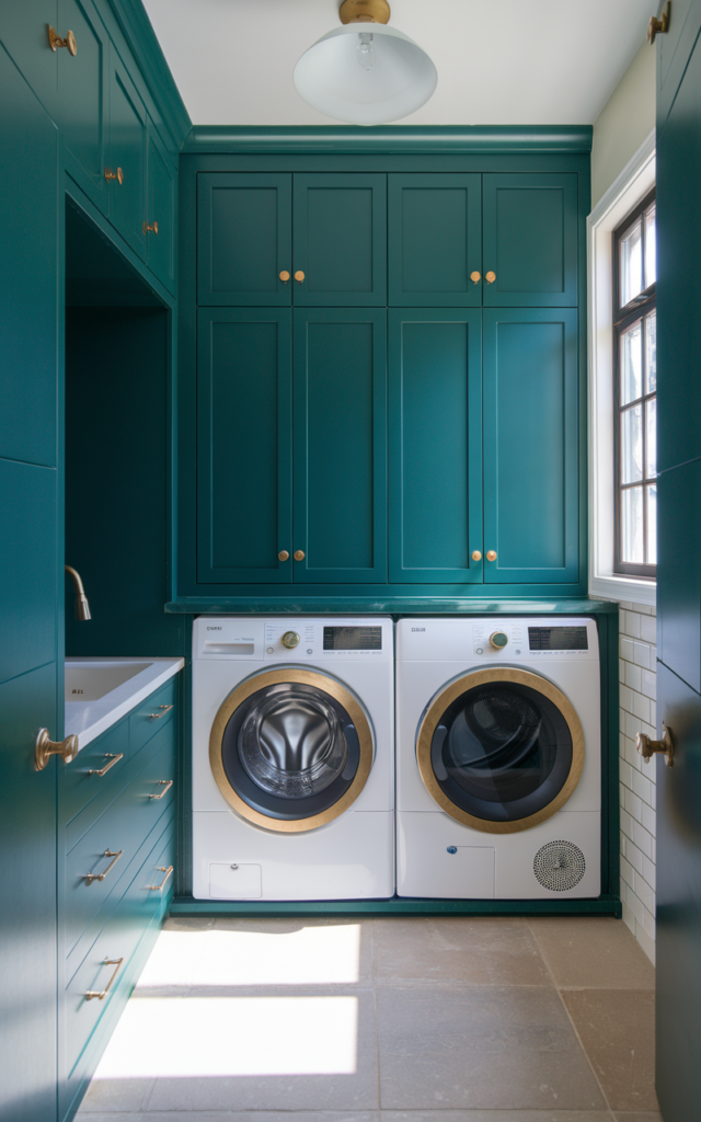 Paint cabinets a bold color for personality