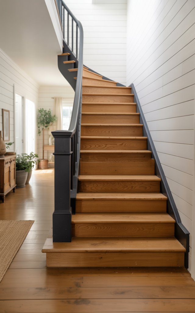 Paint the Handrail and Keep the Steps Wood