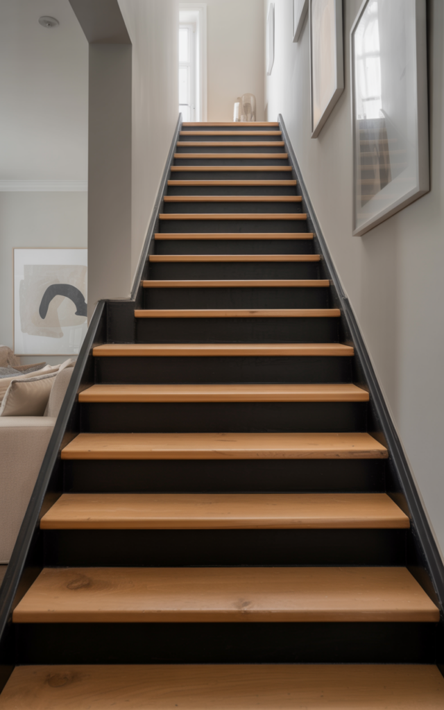 Paint the Stair Risers in a Bold Contrast