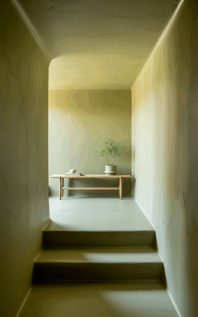 Paint the staircase the same color as the walls