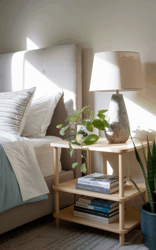 Place small plants on your bedside table