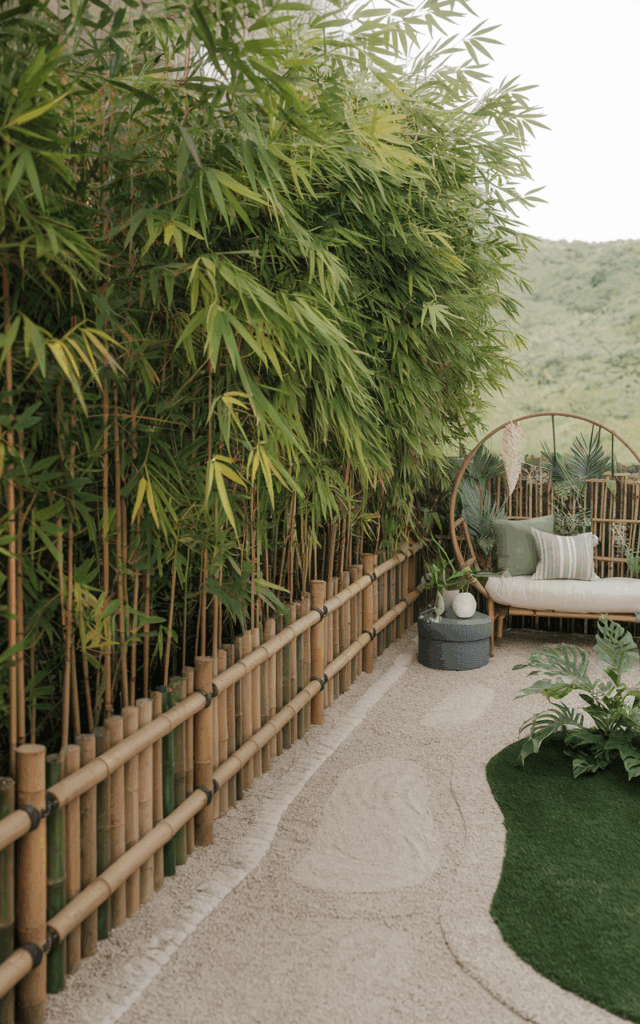Plant a Lush Bamboo Hedge Along the Fence