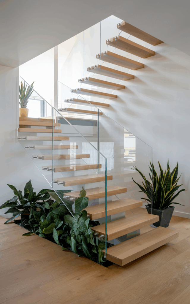 Replace traditional risers with clear acrylic panels