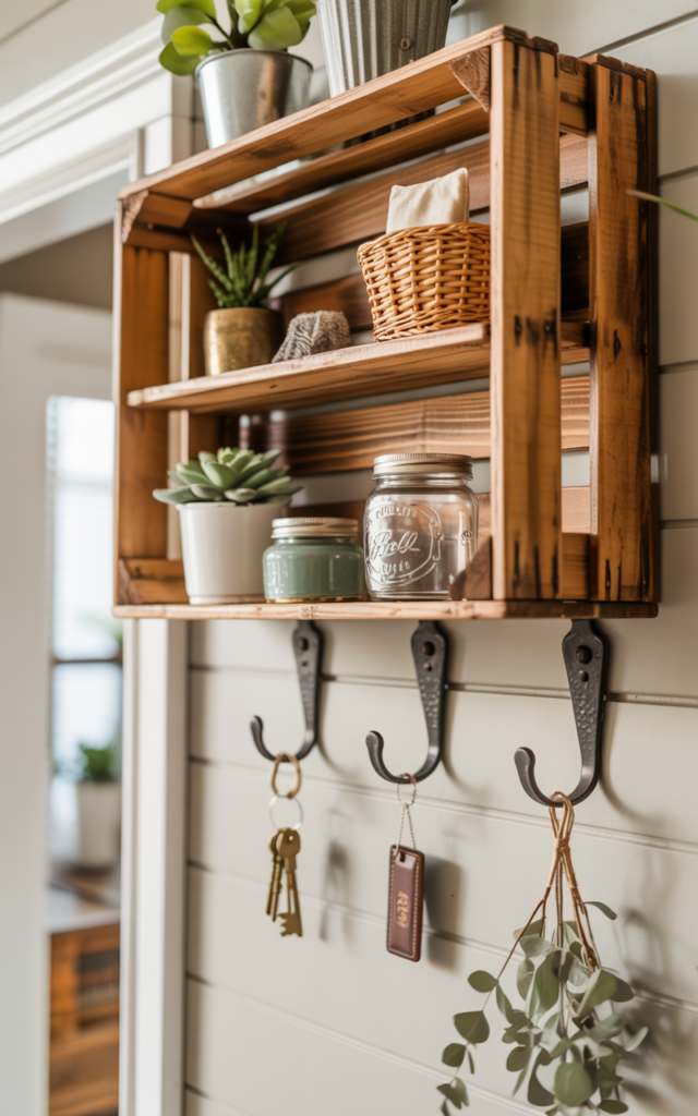 Repurpose a Wooden Crate as Wall Storage