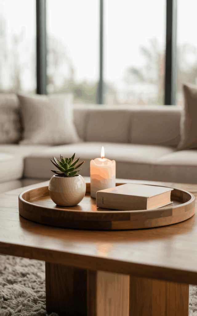 Style plants on your coffee table tray