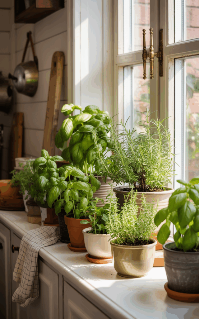 Style your kitchen windowsill with herbs