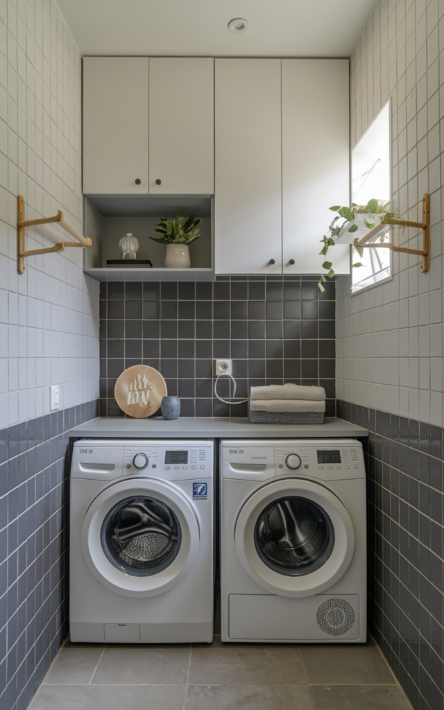 Tile one wall vertically to enhance height