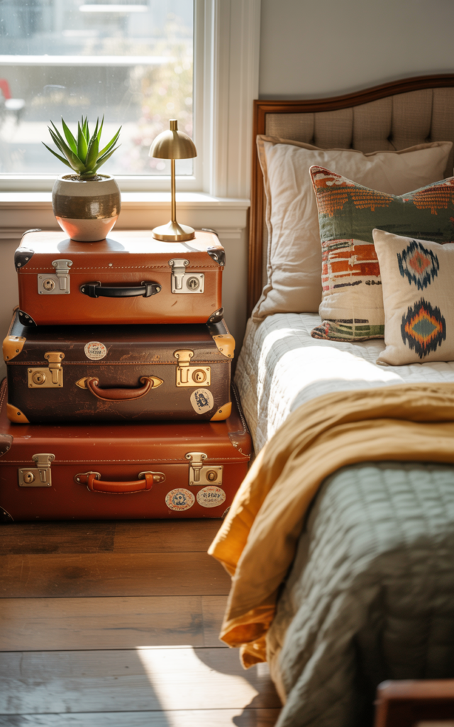 Turn Vintage Suitcases into Stackable Side Tables